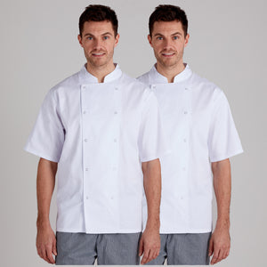 Twin Pack - Professional Chefs Jacket - Short Sleeve - White
