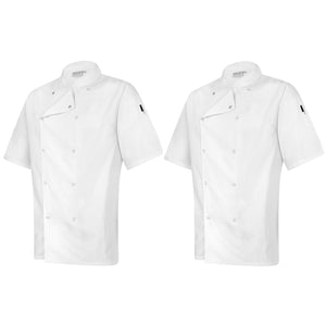 Twin Pack - Professional Chefs Jacket - Short Sleeve - White