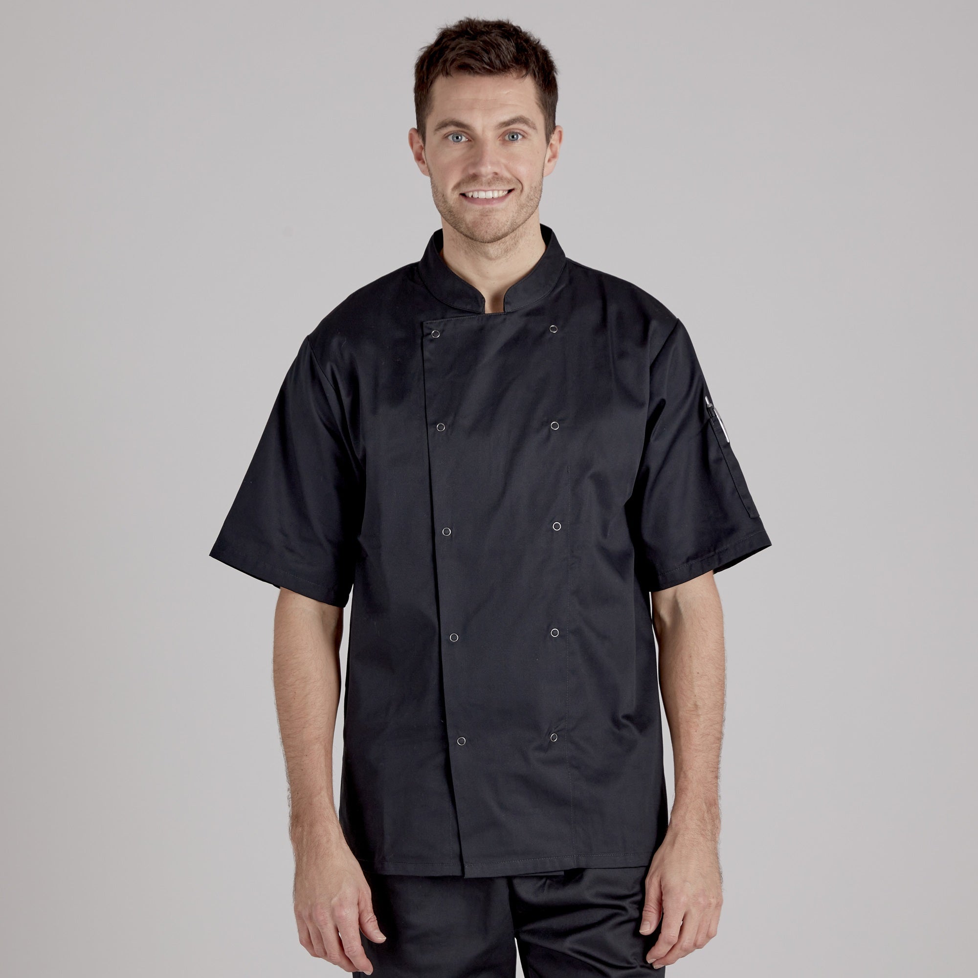 Proluxe Professional Chefs Jacket Short Sleeve Unisex Black