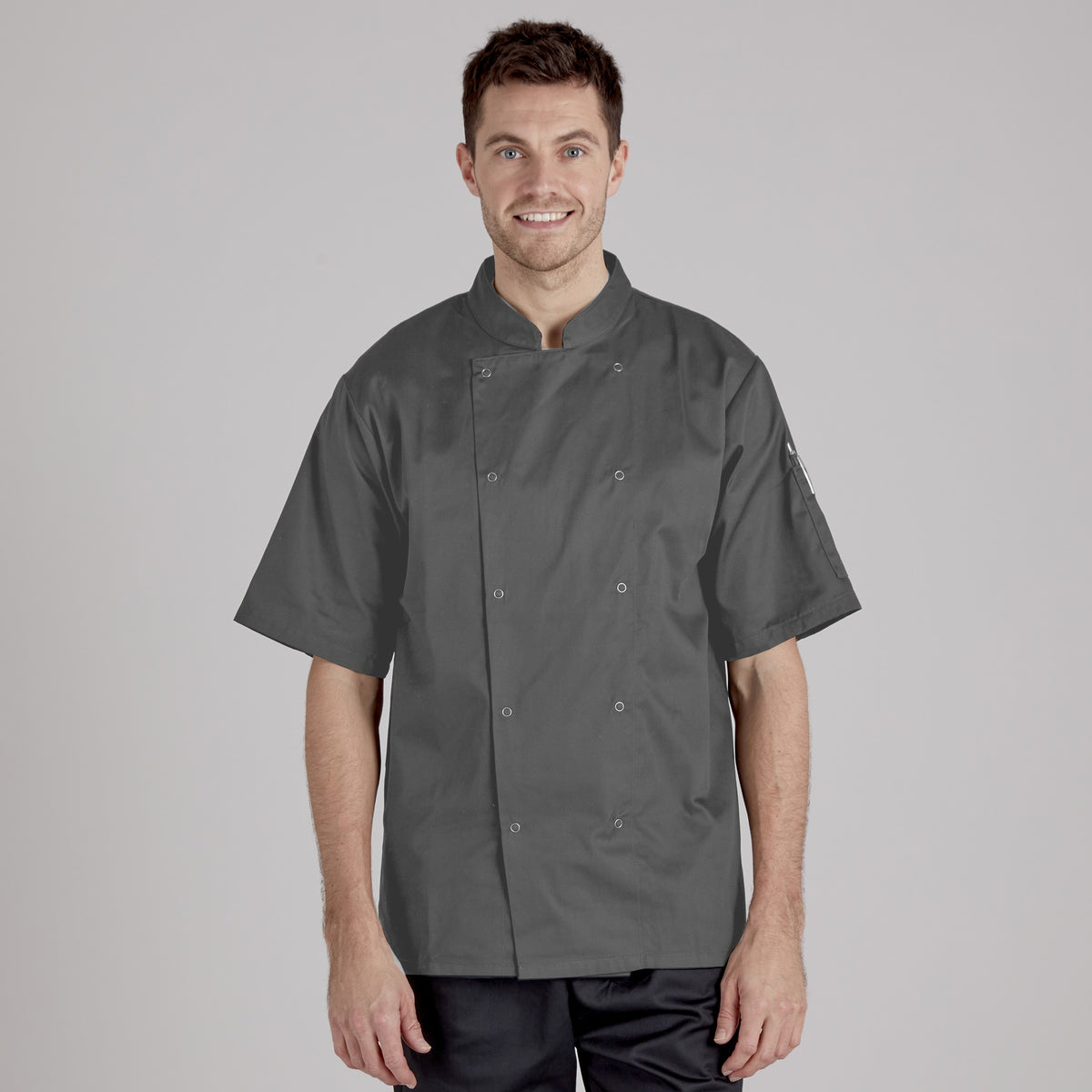 Twin Pack - Professional Chefs Jacket - Short Sleeve - Grey