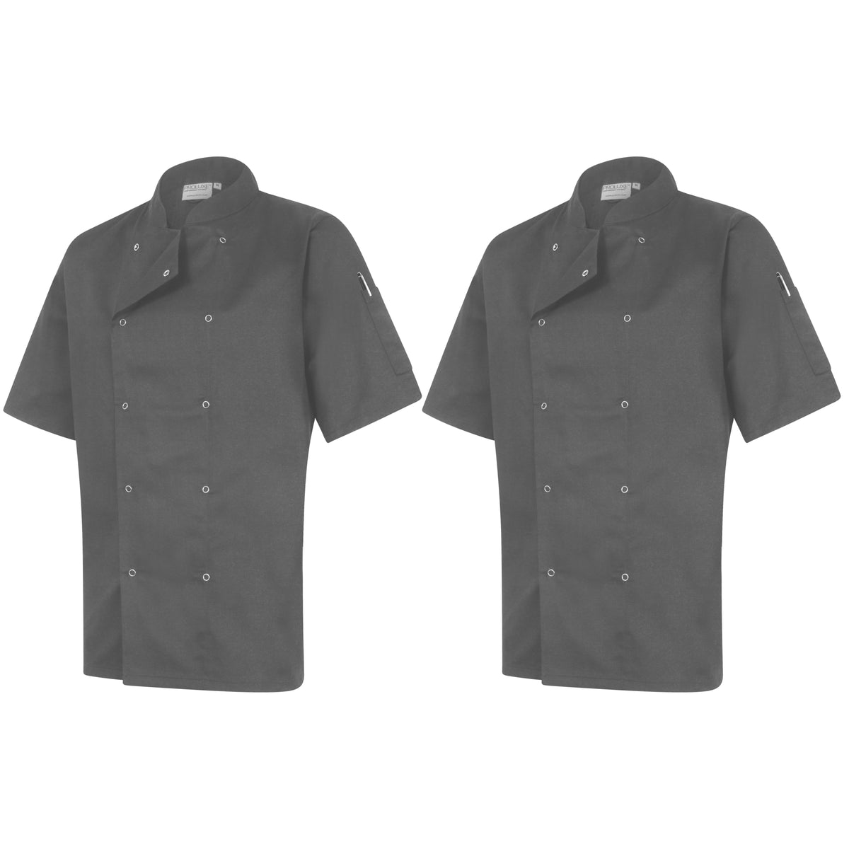 Twin Pack - Professional Chefs Jacket - Short Sleeve - Grey