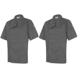 Twin Pack - Professional Chefs Jacket - Short Sleeve - Grey