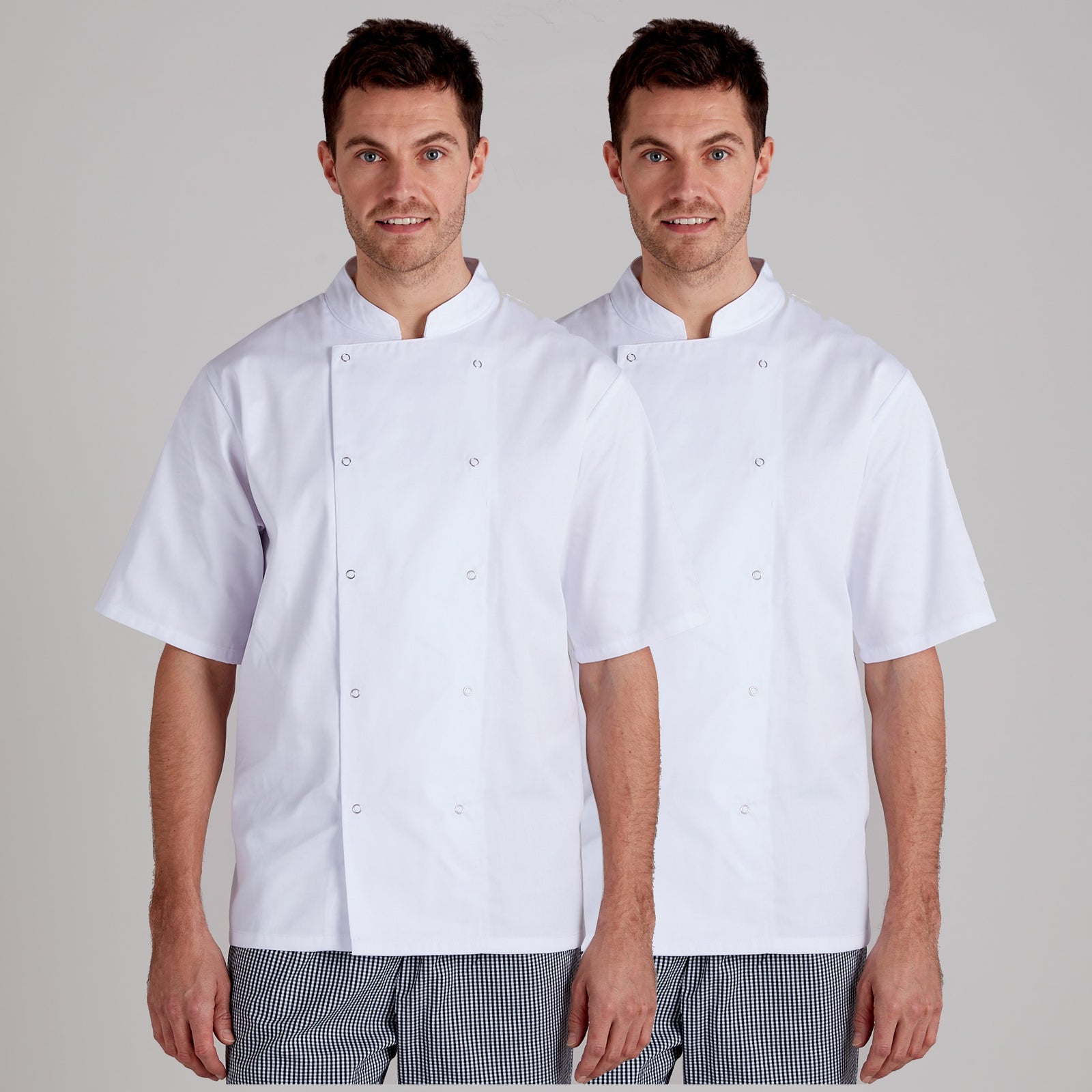 Twin Pack - Professional Chefs Jacket - Short Sleeve - White