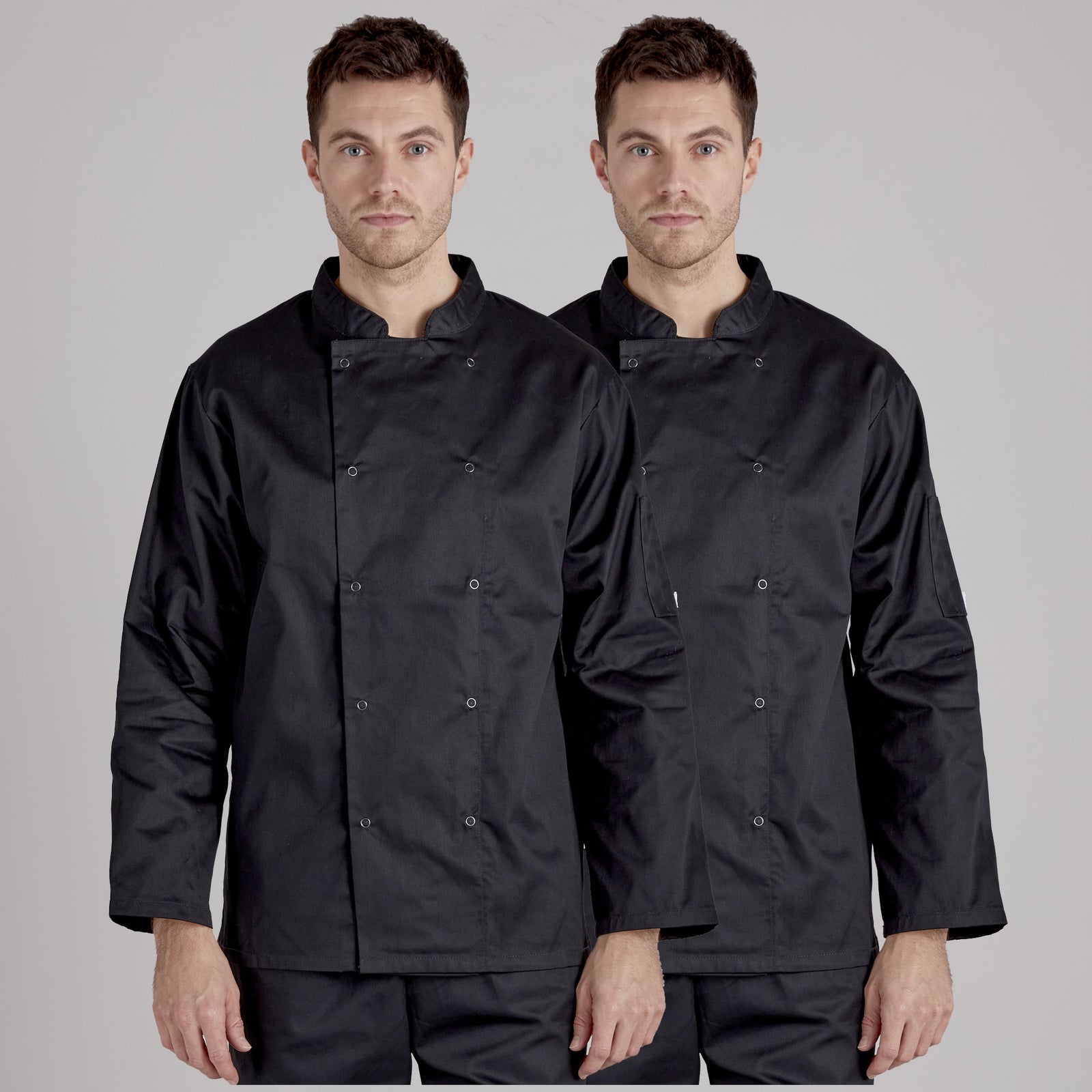 Twin Pack - Professional Chefs Jacket - Long Sleeve - Black