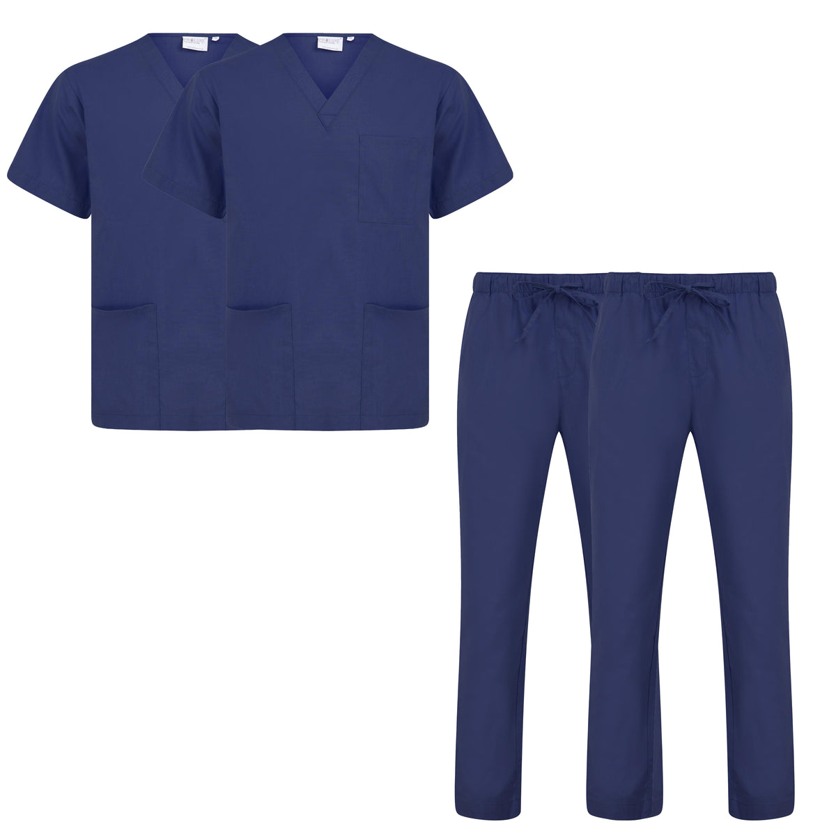 Twin Pack - Proluxe Professional Healthcare Scrub Suit Set - Top &amp; Trouser