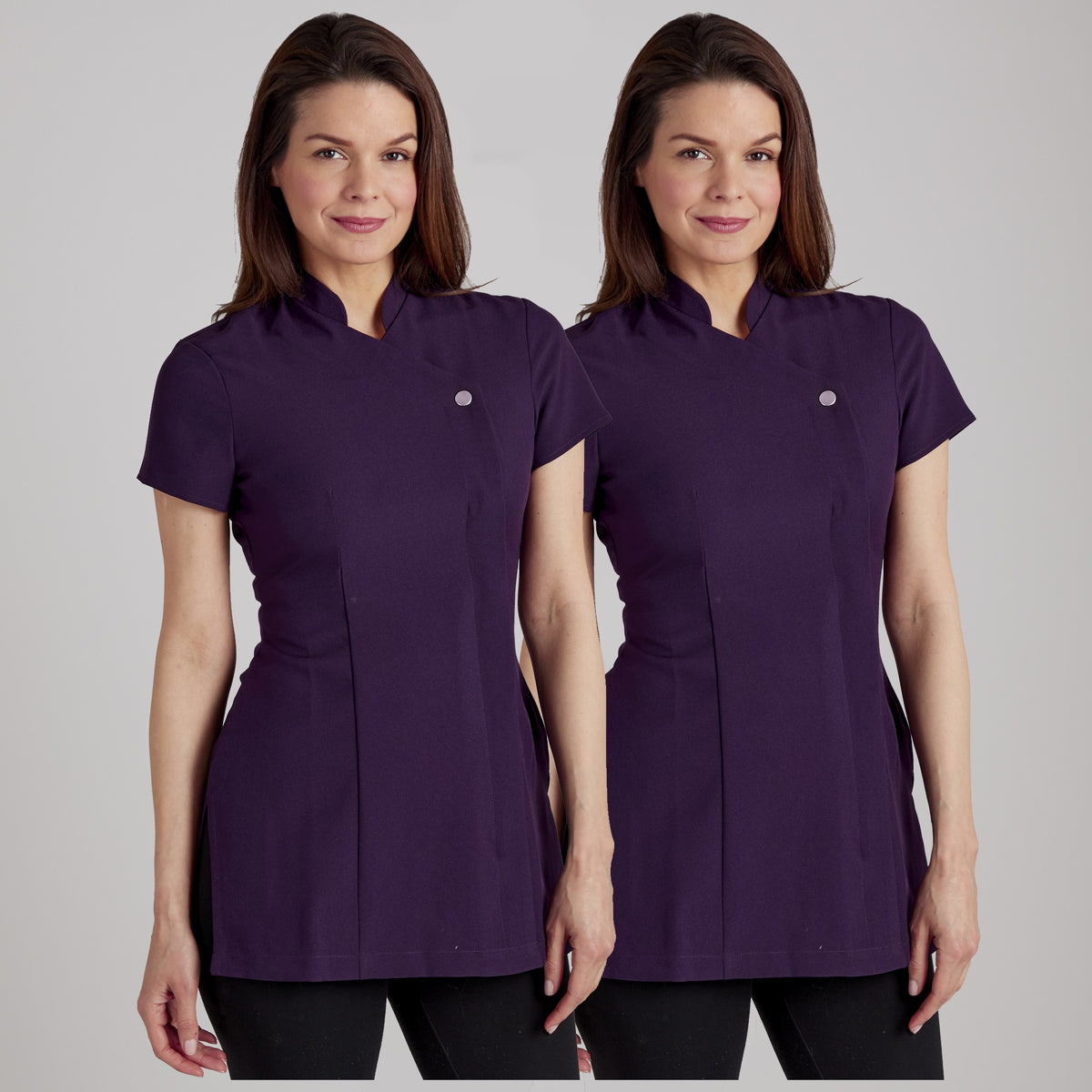 Twin Pack - Proluxe Press Stud Salon Tunic