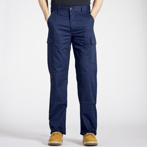 Navy Blue Work Trousers Pants Knee Pad Pockets Men's Cargo Multi Pocket  WorkWear