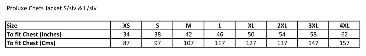 Proluxe Professional Chefs Jacket - Short Sleeve - Unisex - White