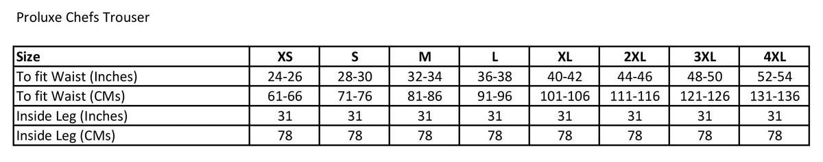 Proluxe Professional Chefs Trouser - Black