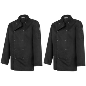 Twin Pack - Professional Chefs Jacket - Long Sleeve - Black