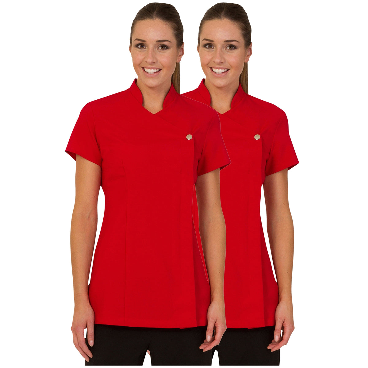 Twin Pack - Proluxe Press Stud Salon Tunic